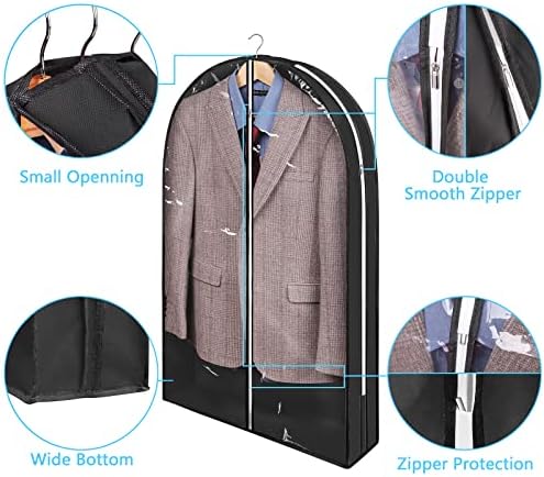 40 Clear odjevne torbe za vješanje odjeće sa 6 umetkom 2 patentni zatvarači prozirne torbe za odijelo zaštitnik poklopac moljac dokaz