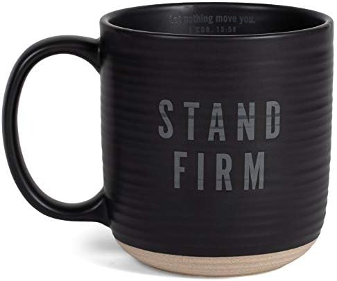 Svjetionik Christian Proizvodi Standardni firmi Sveto pismo Teksturirano crno 16 unces Glossy keramička šalica za kavu