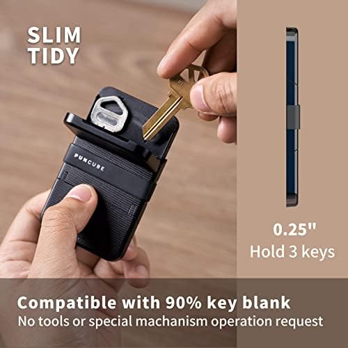 PUNCUBE Smart Key Case kompaktni držač za ključeve za privjesak za ključeve, Organizator za ključeve sa karticama i držačima za gotovinu