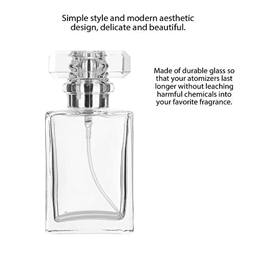 Bočica parfema za ponovno punjenje stakla od 30 ml, prazna bočica sa raspršivačem parfema, kvadratni prijenosni raspršivač, prozirni