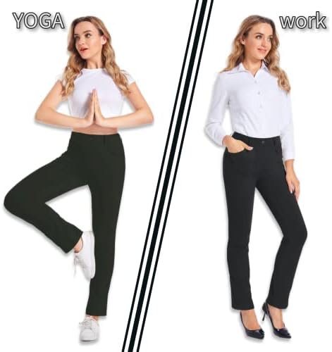 Harporne ženske haljine za yoga haljine rastezanje za radne kancelarije za poslovne casual pantalone petite / redovne s džepovima
