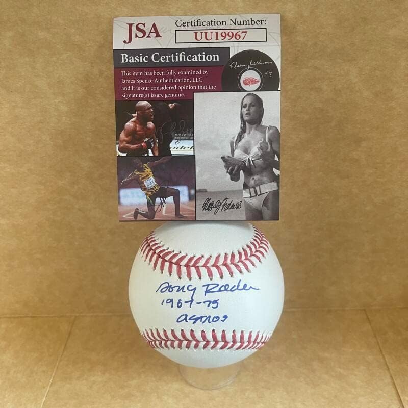 Doug Rader 1967-75 Astros potpisan autogramirani M.L. Baseball JSA UU19967