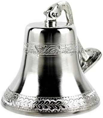 Srebrni Kovač Pencilirani Metal izrezbaren lijepo aluminijsko brušeno nikl dekorativno zvono | rasadnik gusarsko Zvono za čamac /
