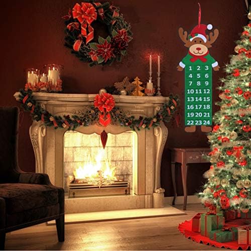 ULTNICE Felt Božić Advent Kalendar odbrojavanje do Božića Advent Kalendar sa sobovima za djecu Božić visi dekoracije