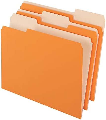Office Depot dvobojne fascikle datoteka u boji, izrezane 1/3 kartice, veličina slova, narandžasta, kutija od 100, OD152 1/3 ORA