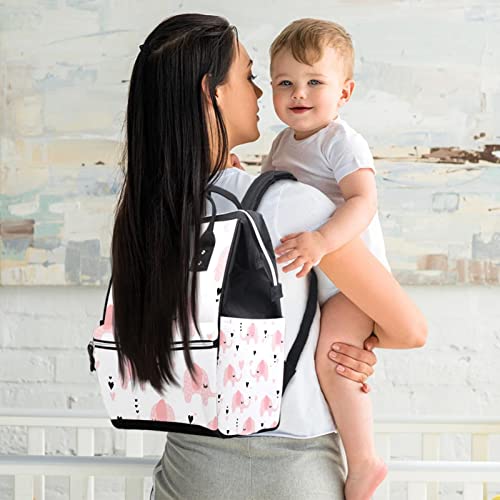 Ružičasti slon uzorak pelene tote torbe mammmy ruksak veliki kapacitet pelena torba za staračku vrećicu za brigu o bebi