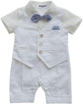 HMD Baby Boy gospodin Bijela košulja na prsluku Bowtie Tuxedo Onesie Kompanjska skupa