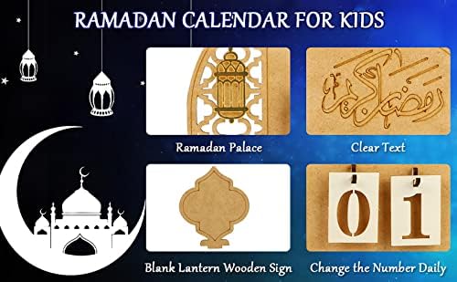 Ramazanski kalendar, DIY Eid Mubarak dekoracije, Ramazanski pokloni, Ramazan Advent Calendar 2023 dekoracija, drveni Ramazan odbrojavanje
