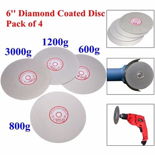 4kom 6 dijamantski obložen alat za Brusni disk za ravni krug 600 800 1200 3000 granulacija