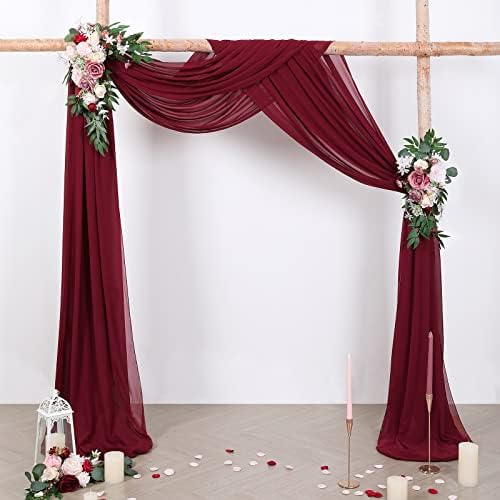 Mokohouse vjenčanje luk draperije tkanina bordo 3 ploče 6 metara Sheer pozadina zavjese šifon tkanina za svečanosti svečanosti fazi