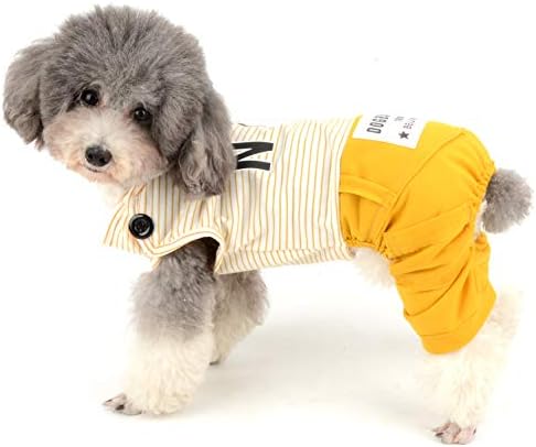 Ranphy Pas pamučni odijelo za male pse Striped kućne majice sa pantalonama Doggy slatko slovo Ispis kombinezona ljeta doggie četvero