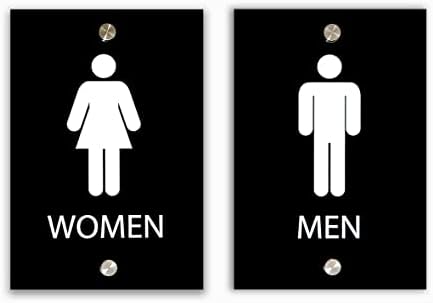 Moderan crni akrilni toalet znak za poslovne i restorane muškarce i žene