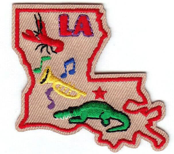 La Louisiana državni oblik glačala na patch mardi gras muziku