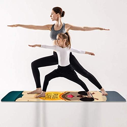 Debela neklizajuća Vježba & amp; fitnes 1/4 prostirka za jogu sa sivim printom mopsa za jogu Pilates & amp; Vježba fitnesa na podu