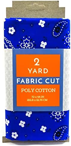 Shason Textile 45 Poly Cotton Bandana Print Precut Fabric, Navy