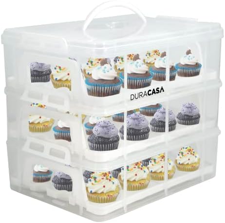 DuraCasa Cupcake Carrier, Cupcake Holder - Premium nadograđeni Model-čuvajte do 36 Cupcakes ili 3 velike torte - Slaganje Cupcake