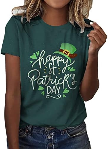 Tuntic-top za žene Trendy St. Patrick's Day Print Dressy Tee Majica O-izrez kratkih rukava labave majice