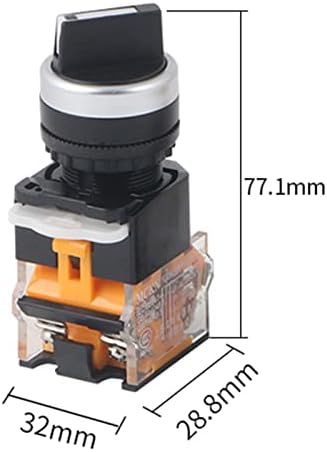 ZTHOME 1pcs 22mm Selektor za samo-bravu 1NO1NC 2/3 pozicije Rotacijski prekidači DPST 4 vijka 10A400V prekidač za uključivanje / isključivanje