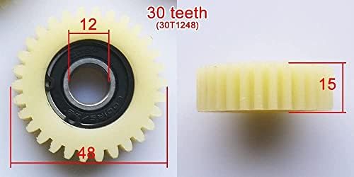 Bienka Gear 3kom Set, 30 zuba PA66 zamjena kugličnog ležaja 48mm zupčanici, električni motor motor tricikl valjak ugrađeni točak zamjena