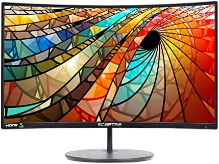 Sceptre 27 zakrivljeni 75Hz LED Monitor C278W-1920r Full HD 1080p HDMI DisplayPort VGA zvučnike, Ultra Thin Metal Crna, 1800R immersive