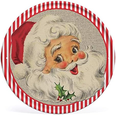 Yoriga okrugli metalni limenki znak Božić Santa vijenac vintage limene znakove smiješno retro zida umjetnička plaka Božićni božićni