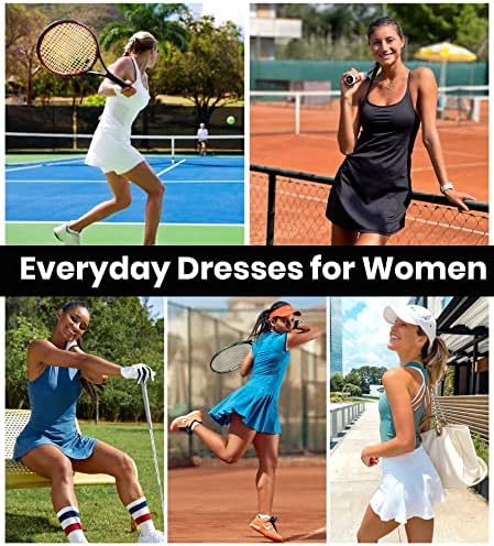 Ženska tenis haljina s kratkim hlačama ispod vježbanja haljina s ugrađenim grudnjakom Atletski haljini za odijevanje za golf haljina