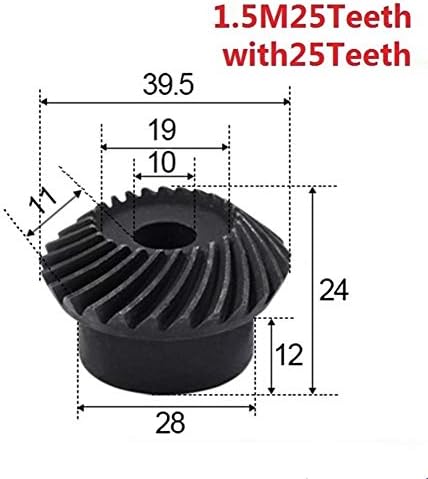 MOUNTAIN MEN Accessories 2kom 1:1 zupčanik 1.5 modul 25 zuba + 25 zuba unutrašnja rupa 10mm 90 stepeni pogona komutacija ugljenični