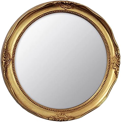 Funerom Vintage 12,2 inča ukrasno zidno ogledalo viseće ogledalo okruglo zlato