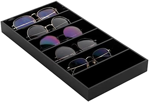 MyGift 6 utora Premium razreda crne akrilne sunčane naočale i naočale za pohranu Organizator CASE ladicu za pohranu - Savremeni stolni naočale za naljepnice Početna i maloprodaja Décor
