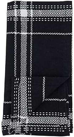 Saro Lifestyle Noire Collection Plaid Tabela salvete, 20 x20, crna