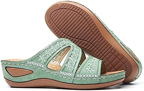 Shijian ženske klinaste sandale Casual nagib sa vezenim papučama ortopedske debele sandale na platformi ljeto