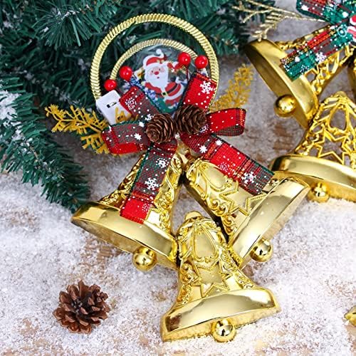 Kristalno viseći Ornament Božićna zvona viseća Ornamenti božićno drvo Zlatna zvona viseća Ornamenti Božićni dan atmosfera raspored