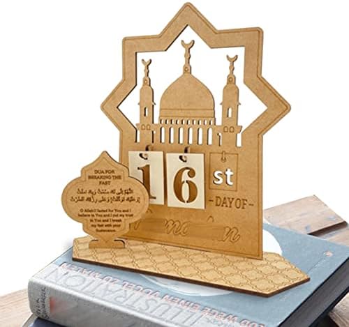 Ramadàn Advent Calendar - Creative DIY drveni Ramadàn kalendar odbrojavanja, 2023 Ramadàn ukrasi za kućni stol, zvjezdani mjesec Ramadàn
