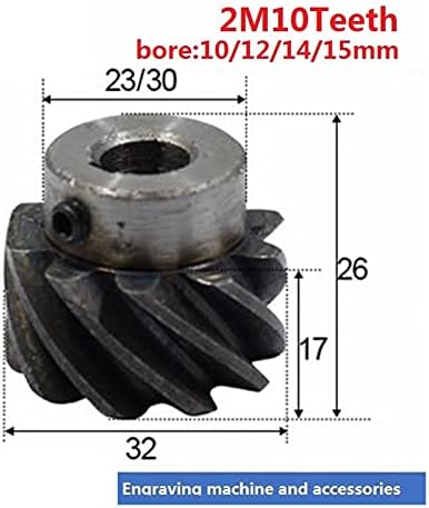 Zhengguifang ZGF-BR spiralni zupčanik 2 M 10 zuba unutrašnja rupa 10/12/14 / 15mm Zupčanik za mašinski deo
