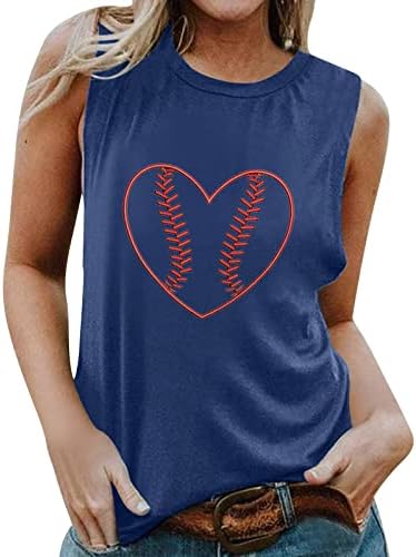 Bejzbol Tank Tops za žene ljetni rukavi O vrat Tank Tunic Tops Loose Fit Casual Comfy Jogger Workout trendi bluza