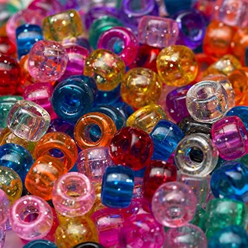 700 Veleprodaja Mix Plastic Glitter Translucent Pony Beads 6x9mm Bulk for Arts Craft narukvica ogrlica Nakit Making naušnica kosa