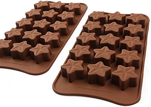 homEdge čokoladni kalup u obliku zvijezde sa 15 šupljina, Set od 4 kom Neprijanjajućeg silikonskog kalupa za čokoladni žele bombona,