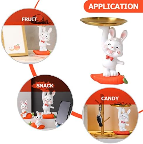 Ounona Bunny Kip Candy Tray Lucky Rabbit figurica desertna ploča poslužavnik za jelo stalak za torte za 2023 kineska Nova Godina dekor