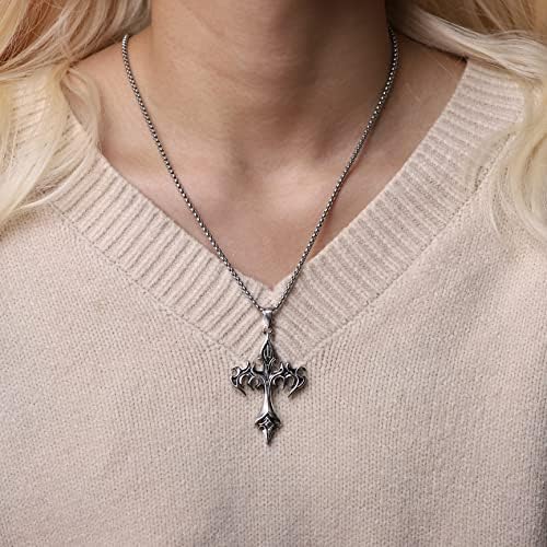 Sacina gotic Cross ogrlica, Cross Choker, Cross ogrlica za žene, Goth ogrlice, Halloween Božić Nova Godina Goth nakit poklon za žene