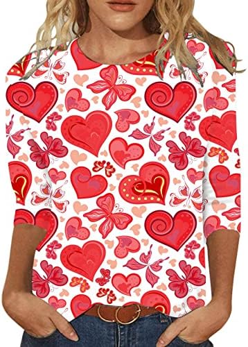 JJHAEVDY Dan zaljubljenih duksevi za žene Sretan Dan zaljubljenih majice grafički Dugi rukav Valentine Tops Odjeća
