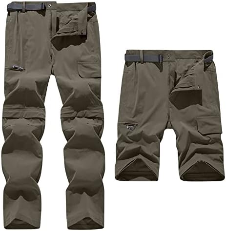 Muške konvertibilne pantalone za planinarenje lagan Patentni zatvarač prozračne kargo pantalone Casual pantalone za Outdoor, ribolov,