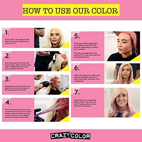 Crazy Color farba za kosu - veganska polutrajna boja kose bez okrutnosti-privremena boja za prethodno posvijetljenu ili plavu kosu