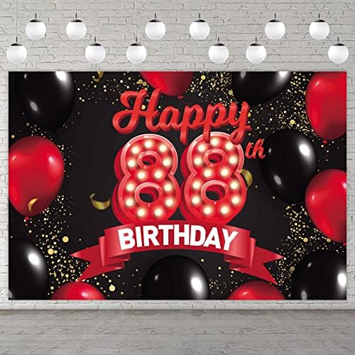 Sretan 51. rođendan crvene i Crne Banner Backdrop dekoracije baloni tema dekor za djevojčice žene princeza 51 godina Rođendanska zabava
