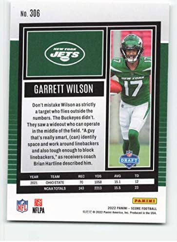 2022 Ocjena 306 Garrett Wilson NM-MT RC Rookie New York Jets Football NFL