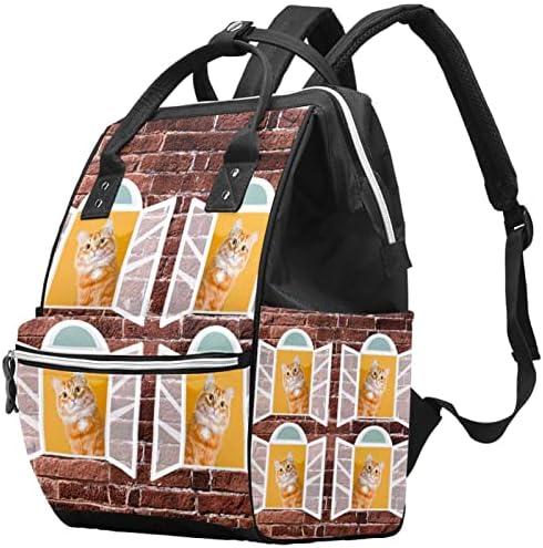 Guerotkr putnički ruksak, vrećica za pelene, ruksačke pelene torbe, mačka s velikim očima u prozoru