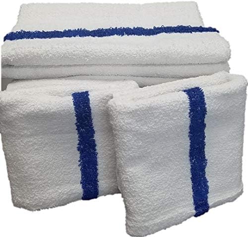 Ručnici N Još NOVO 6 Veliki bijeli plavi centar Stripe 24x48 mekani ručnici za kupanje savršena za bazen teretana salon hotel motel