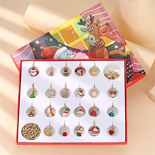 Naušnice od perli 2022 Božićni Advent Kalendar za djevojčice DIY komplet za izradu nakita 24 komada nakit privjesak ogrlica narukvica
