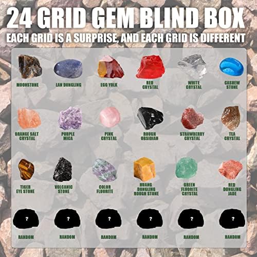 Gemstone Advent Calendar - 2022 Advent Calendar sa 24 Gemstone Advent Calendar Healing Crystals Gem Kit, kompletna Rock kolekcija