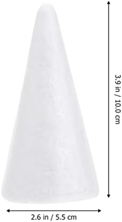 Vaguelly Božićni ukrasi zanatska pjena bijela pjena 10cm bijela pjena za obrta polistirene pjena u obliku konusa za Xmas Party Decor,