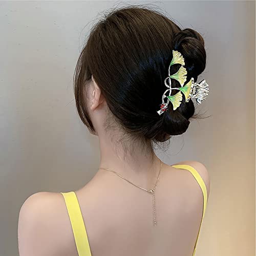 2 Pack Ginkgo list cvjetni metalni metalni kandža za kosu snimke nosip dodaci za kosu za žene djevojke